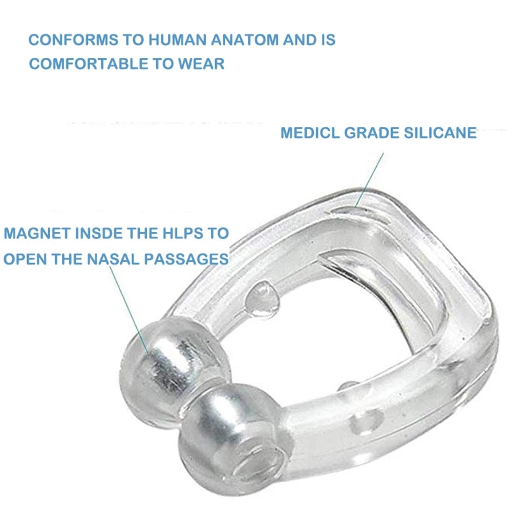Davy Magnetic Anti-Snore Nasal Stoppers 4-Pack Silicone Comfortable Reusable Snoring Aid