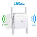 Davy Dual Band WiFi Extender 1200Mbps 5GHz 867Mbps 2.4GHz 300Mbps Wireless Signal Booster