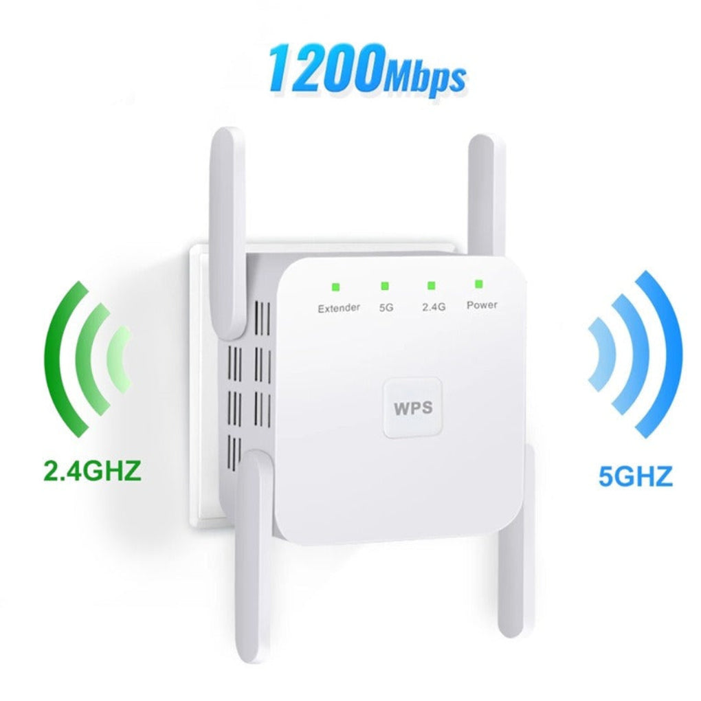 Davy Dual Band WiFi Extender 1200Mbps 5GHz 867Mbps 2.4GHz 300Mbps Wireless Signal Booster