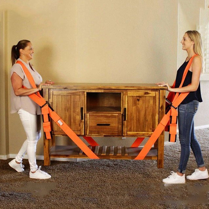 Adjustable Furniture Moving Straps 2-Pack 2.7m Nylon Lifting Straps Orange