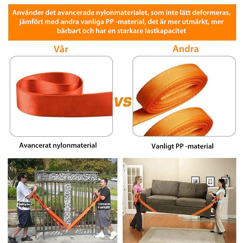 Adjustable Furniture Moving Straps 2-Pack 2.7m Nylon Lifting Straps Orange