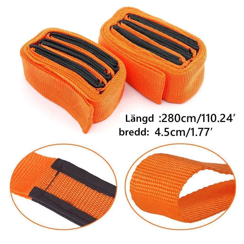 Adjustable Furniture Moving Straps 2-Pack 2.7m Nylon Lifting Straps Orange