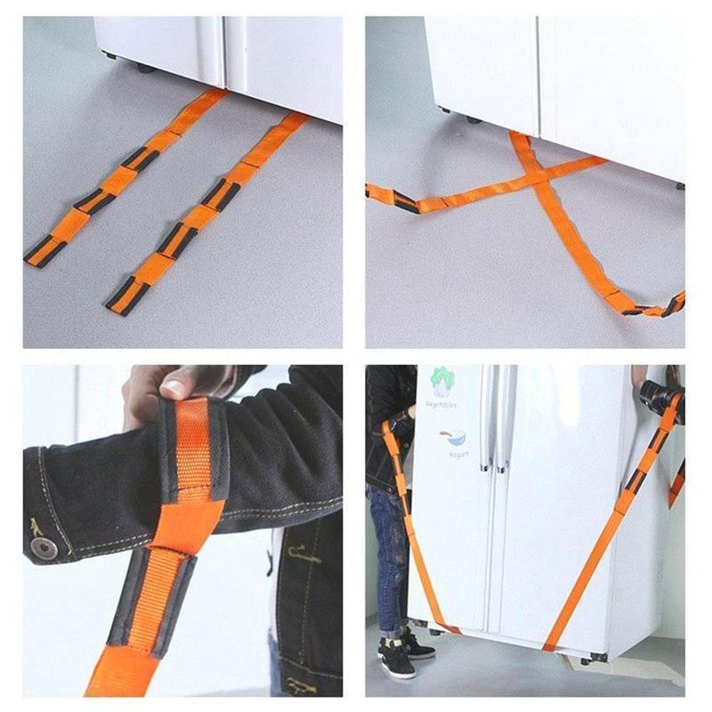 Adjustable Furniture Moving Straps 2-Pack 2.7m Nylon Lifting Straps Orange