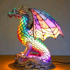 Animal Head Night Light Resin Lamp Stained Glass Style Soft Glow Accent Light