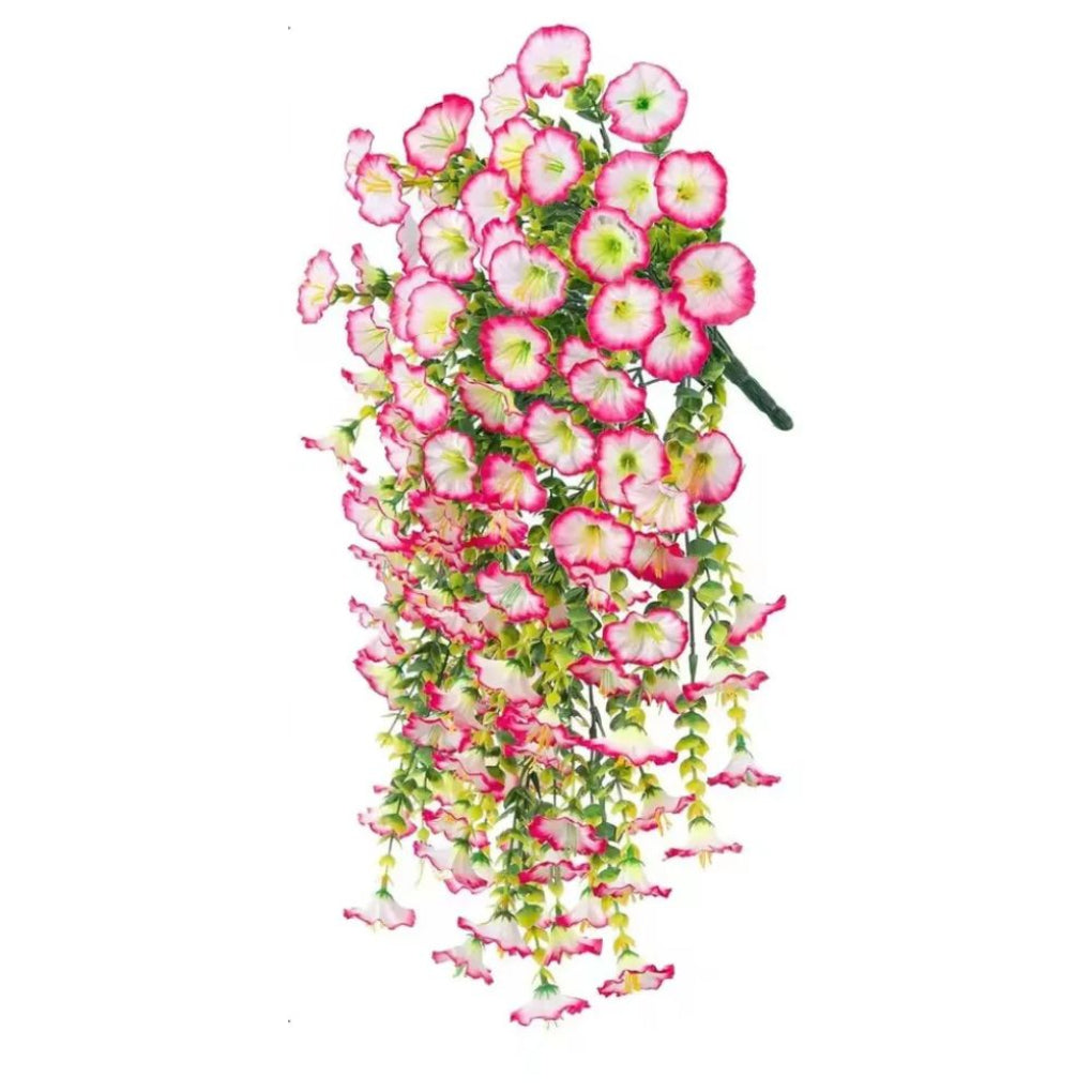 Artificial Morning Glory Vine Garland UV-Resistant Plastic Hanging Floral Decor for Indoor Home and Event Use