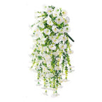 Artificial Morning Glory Vine Garland UV-Resistant Plastic Hanging Floral Decor for Indoor Home and Event Use