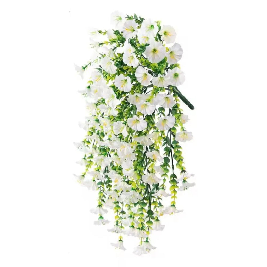Artificial Morning Glory Vine Garland UV-Resistant Plastic Hanging Floral Decor for Indoor Home and Event Use
