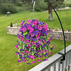 Artificial Morning Glory Vine Garland UV-Resistant Plastic Hanging Floral Decor for Indoor Home and Event Use