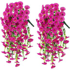 Artificial Morning Glory Vine Garland UV-Resistant Plastic Hanging Floral Decor for Indoor Home and Event Use