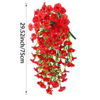 Artificial Morning Glory Vine Garland UV-Resistant Plastic Hanging Floral Decor for Indoor Home and Event Use