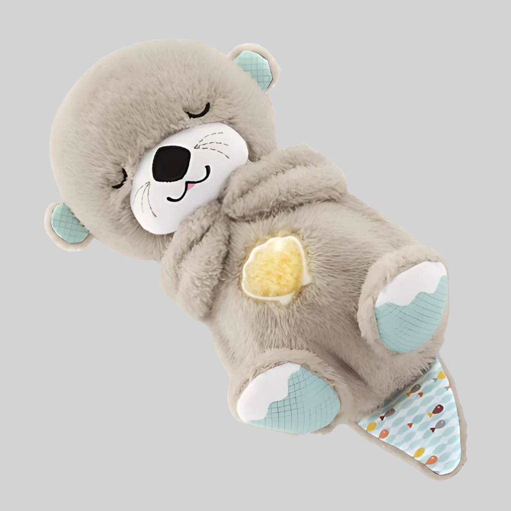 Baby Otter Plush Toy with Soothing Sound and Light, Soft Huggable Sleep Aid, 30 cm