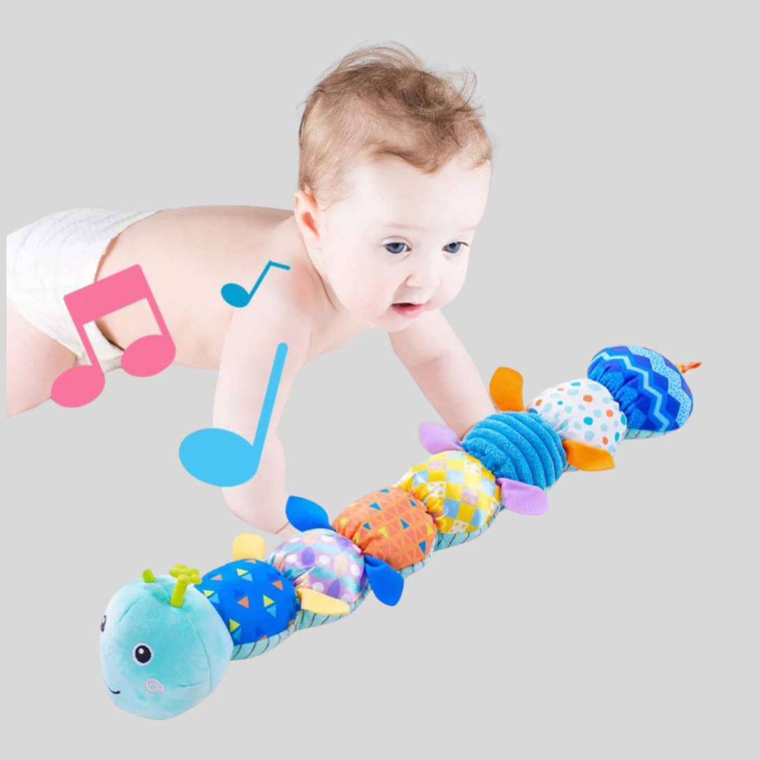 Baby Sensory Caterpillar Rattle Toy Soft Plush Noisemaker Colorful Infant Grasping Toy