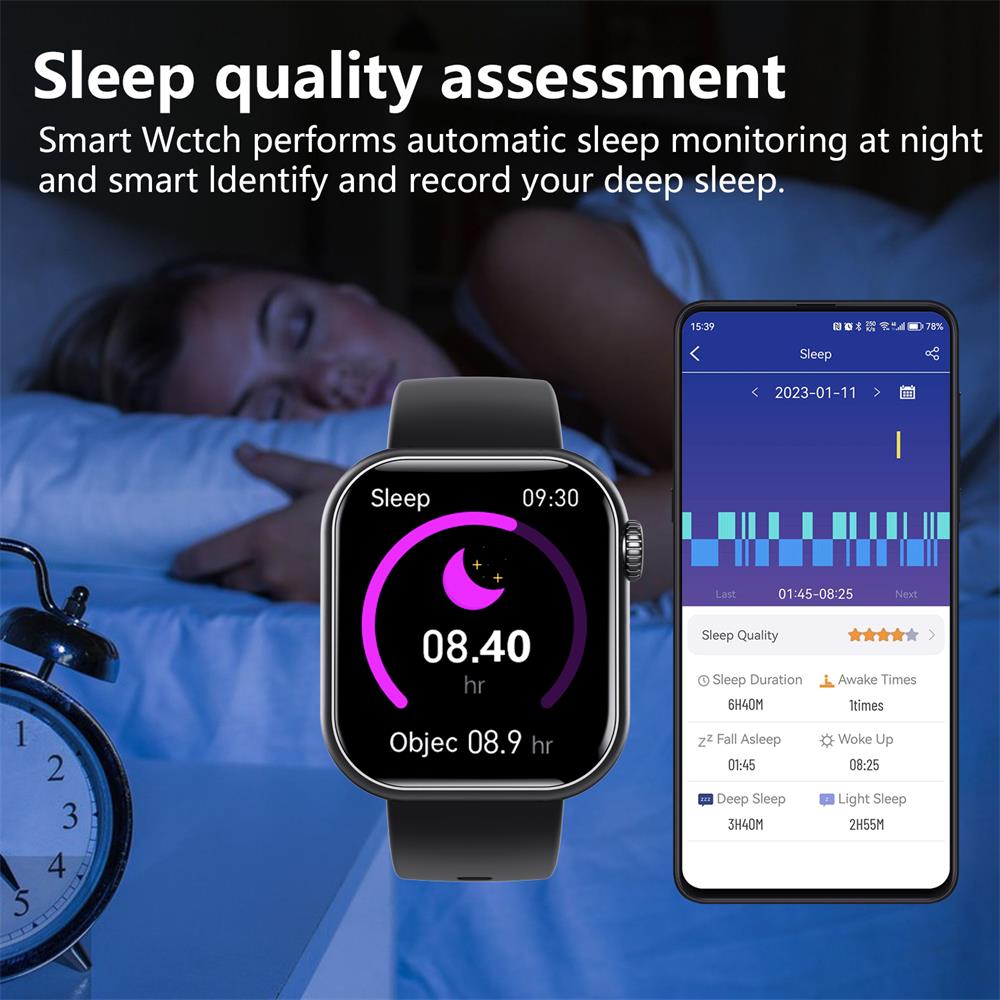 Davy Smartwatch with Glucose Monitor, Blood Pressure, Blood Oxygen, Heart Rate, Sleep Tracker, Bluetooth Calls