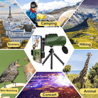 Davy Compact 600x Ultra-Zoom Monocular with HD Lens Lightweight Weatherproof for Hiking Birdwatching Sports