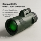 Davy Compact 600x Ultra-Zoom Monocular with HD Lens Lightweight Weatherproof for Hiking Birdwatching Sports