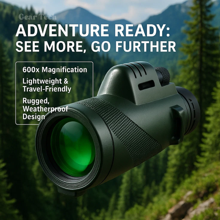 Davy Compact 600x Ultra-Zoom Monocular with HD Lens Lightweight Weatherproof for Hiking Birdwatching Sports