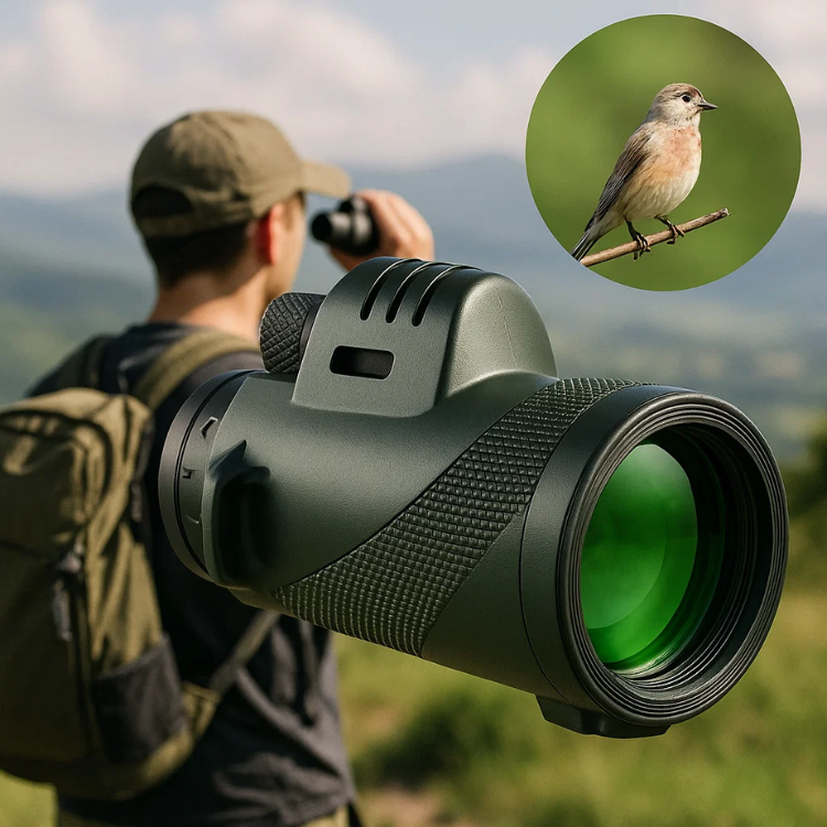 Davy Compact 600x Ultra-Zoom Monocular with HD Lens Lightweight Weatherproof for Hiking Birdwatching Sports