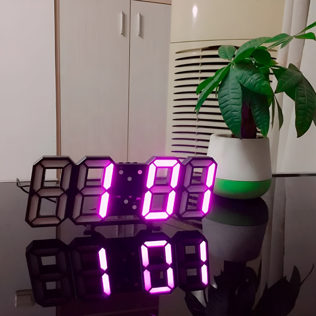 Modern 3D LED Digital Wall Clock Acrylic Minimalist Design Single-Sided Display