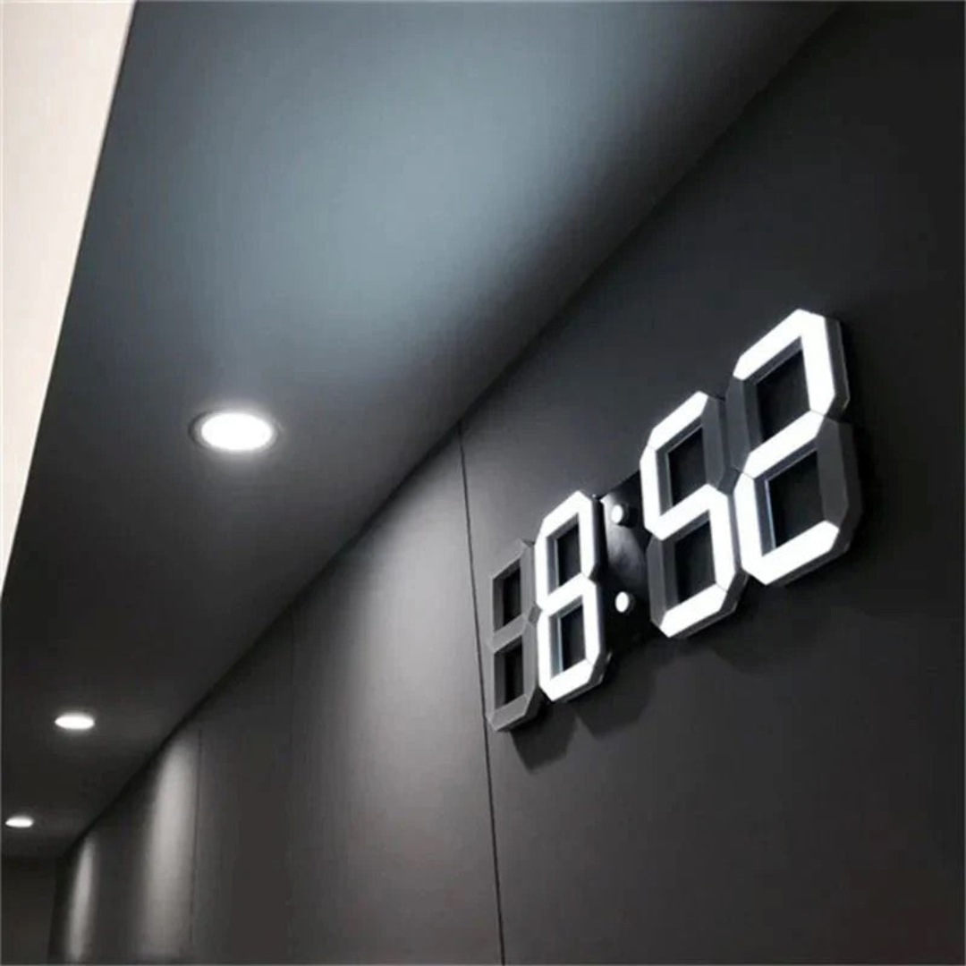 Modern 3D LED Digital Wall Clock Acrylic Minimalist Design Single-Sided Display
