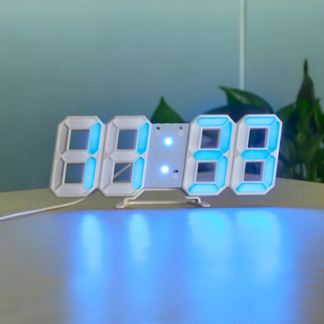 Modern 3D LED Digital Wall Clock Acrylic Minimalist Design Single-Sided Display