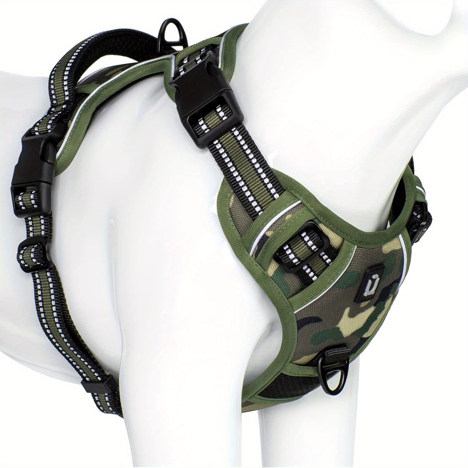 ComfortWalk Dog Harness Anti-Pull with Reflective Trim and Control Handle Adjustable Nylon Vest