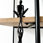 Interlocking Figures Sculpture Resin Figurine Shelf Decor Symbolizing Love and Unity