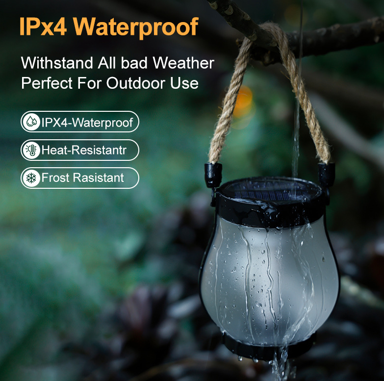 Fire Seed Solar Flame Light Outdoor Waterproof Solar-Powered Flickering Lantern with Automatic Dusk Sensor