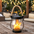 Fire Seed Solar Flame Light Outdoor Waterproof Solar-Powered Flickering Lantern with Automatic Dusk Sensor