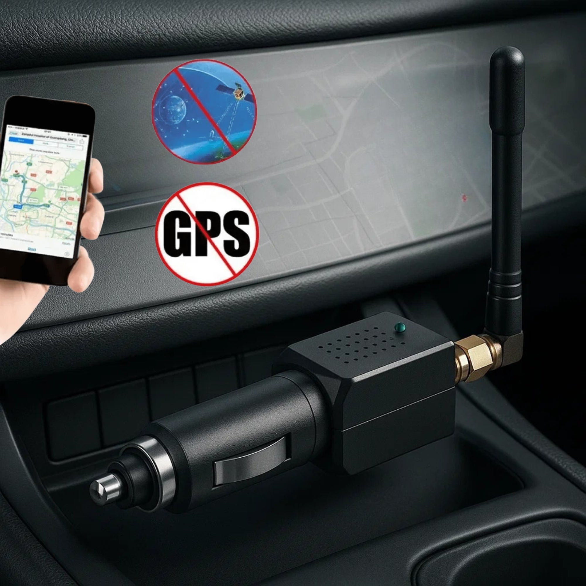 Davy GPS Signal Blocker for Car Truck Vehicle 12V-24V Compact Privacy Protector