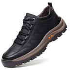 Davy Men's Hand-Stitched Leather Comfort Shoes Orthopedic Support Non-Slip Rubber Sole Black Brown