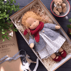 Davy Handmade Waldorf Doll Poppi 35cm Organic Cotton Hypoallergenic Educational Sensory Toy