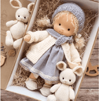 Davy Handmade Waldorf Doll Poppi 35cm Organic Cotton Hypoallergenic Educational Sensory Toy