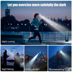 Davy Rechargeable LED Headlamp 2000 Lumens Waterproof Zoomable Focus USB Charging