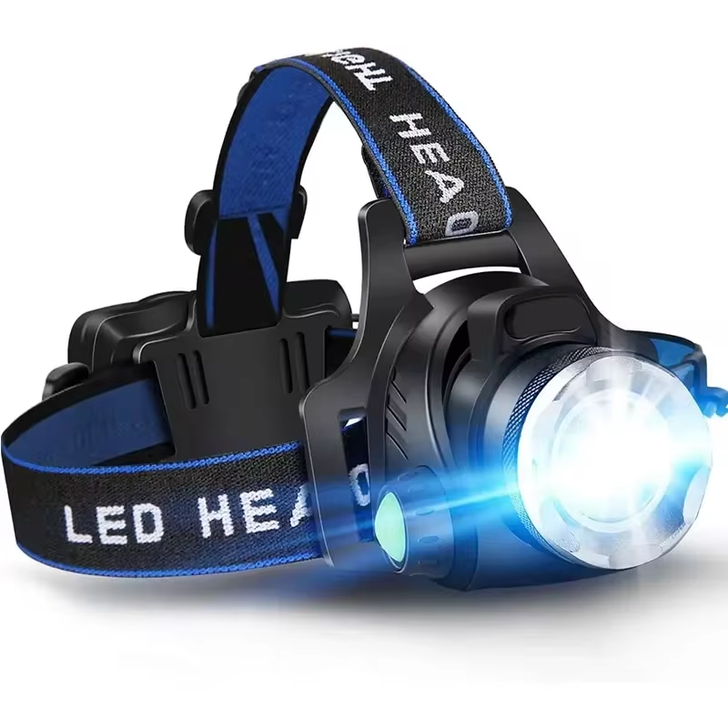 Davy Rechargeable LED Headlamp 2000 Lumens Waterproof Zoomable Focus USB Charging
