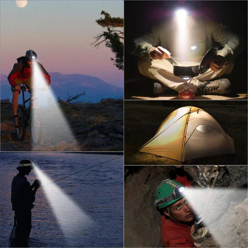 Davy Rechargeable LED Headlamp 2000 Lumens Waterproof Zoomable Focus USB Charging