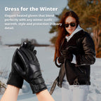 Heated Gloves for Women USB Rechargeable Waterproof Thermal Winter Gloves with Touchscreen