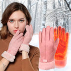Heated Gloves for Women USB Rechargeable Waterproof Thermal Winter Gloves with Touchscreen