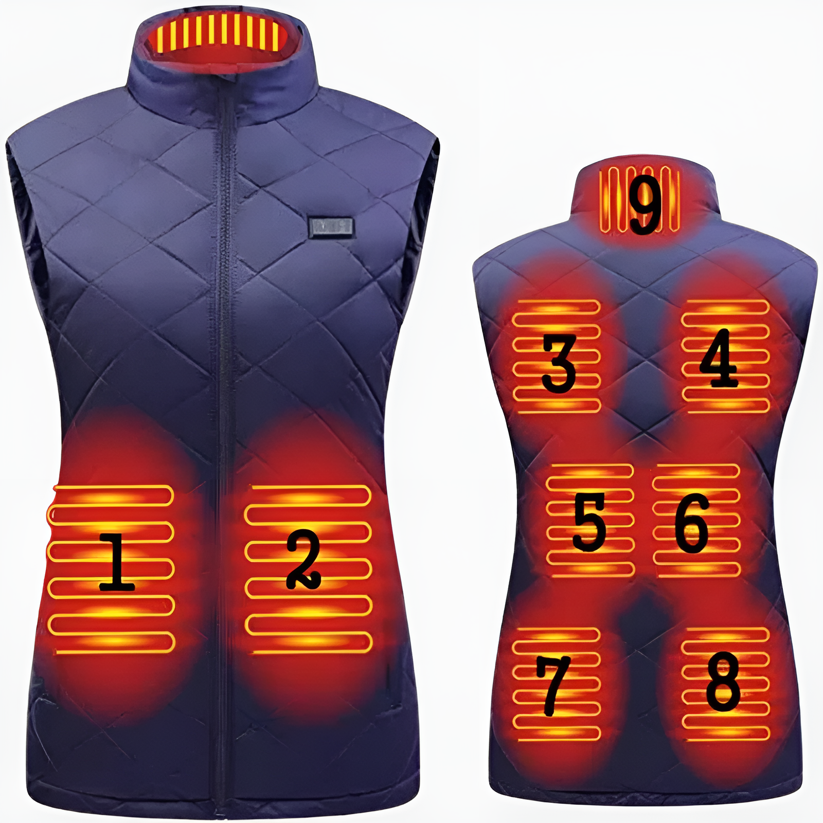 Heated Vest for Women with Dual Control and 9 Heating Zones Lightweight Warmth