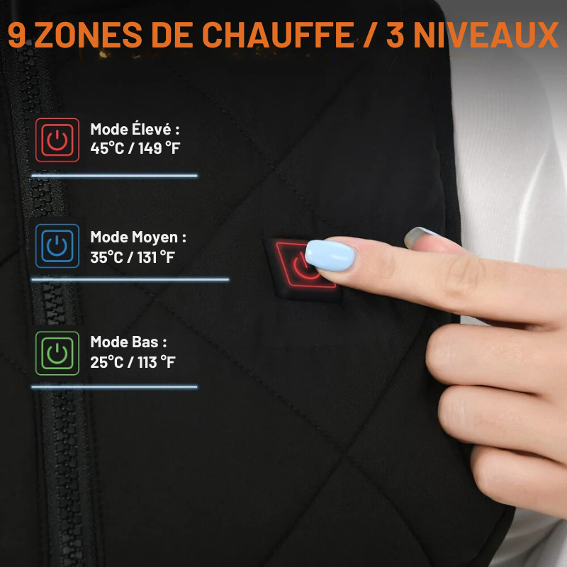 Heated Vest for Women with Dual Control and 9 Heating Zones Lightweight Warmth