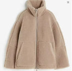 Oversized Lambswool Jacket Women’s Casual Warm Stand-Up Collar Zipper Outerwear