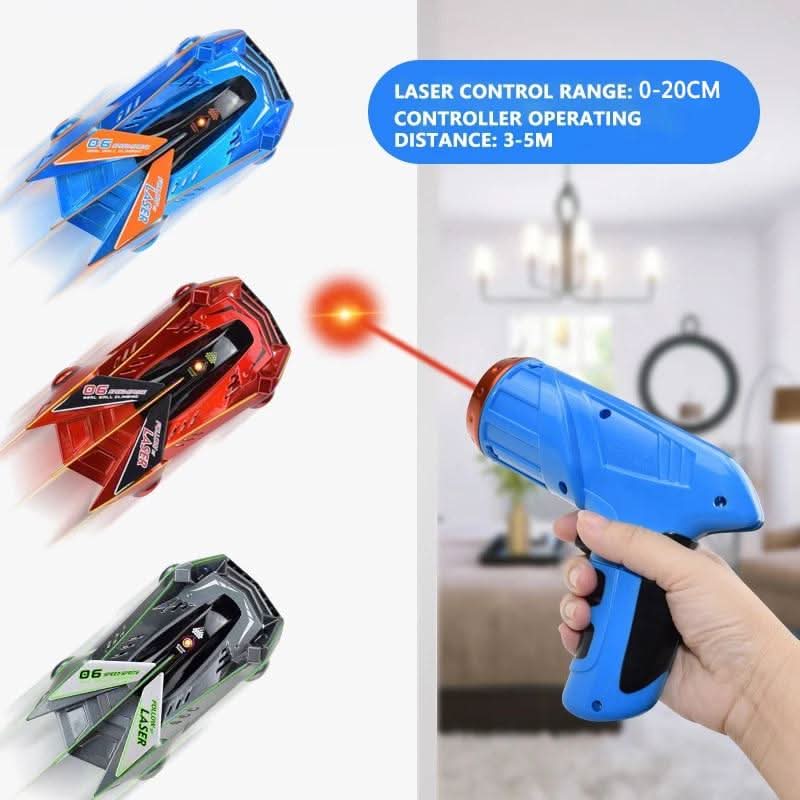 Laser-Controlled Wall Climbing RC Car for Kids with LED Headlights and 360° Stunts Rechargeable USB