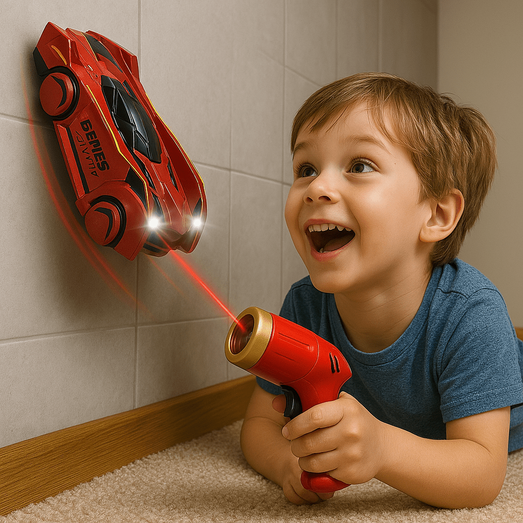 Laser-Controlled Wall Climbing RC Car for Kids with LED Headlights and 360° Stunts Rechargeable USB