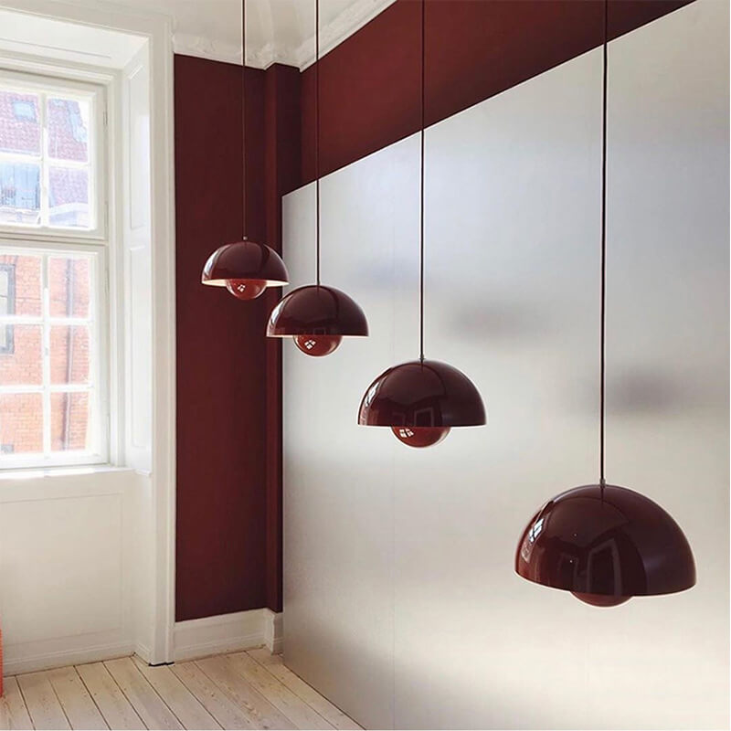 Davy Dome Pendant Light Nordic Half-Sphere Metal Modern Scandinavian Ceiling Lamp