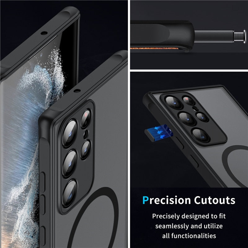 Davy Magnetic Shockproof Phone Case for Samsung Smartphones