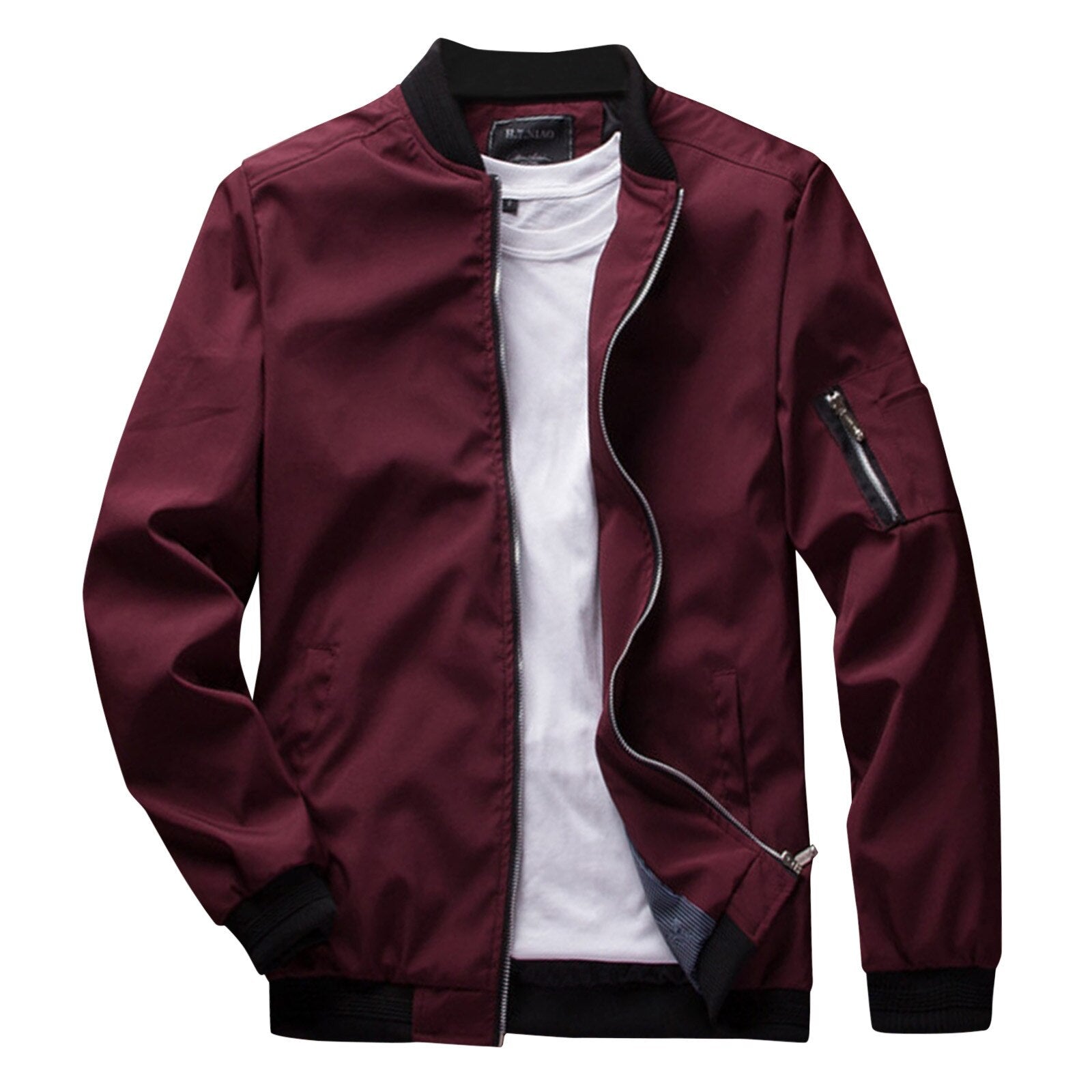 Men's Bomber Jacket with Zipper Pocket Lightweight Casual and Stylish Outerwear