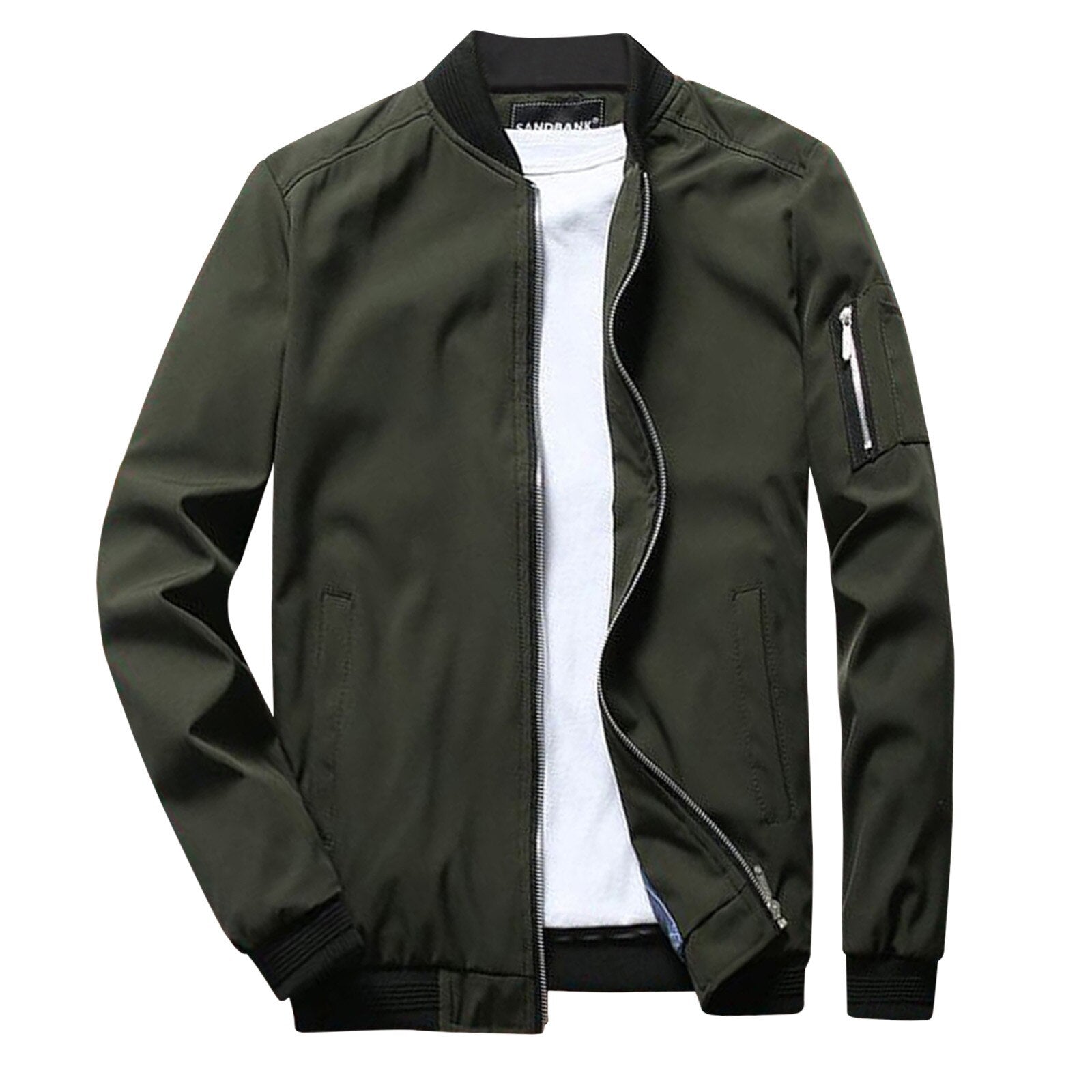 Men's Bomber Jacket with Zipper Pocket Lightweight Casual and Stylish Outerwear