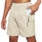 Men’s Lightweight Cargo Shorts with Zipper Pockets Quick-Drying Breathable Summer Trousers