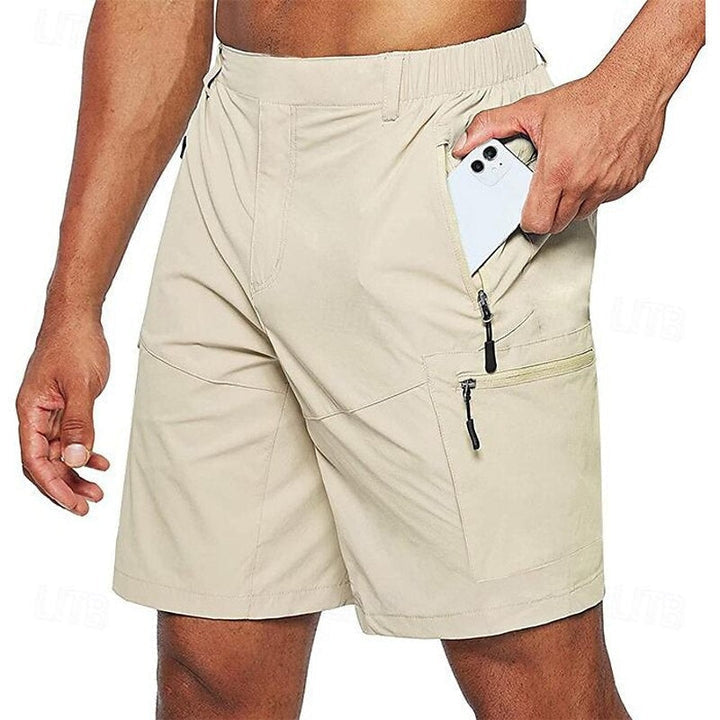 Men’s Lightweight Cargo Shorts with Zipper Pockets Quick-Drying Breathable Summer Trousers