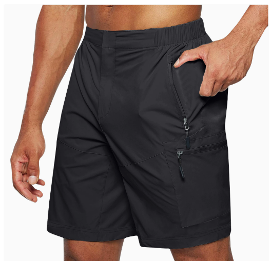 Men’s Lightweight Cargo Shorts with Zipper Pockets Quick-Drying Breathable Summer Trousers