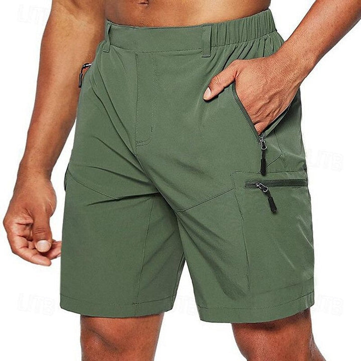 Men’s Lightweight Cargo Shorts with Zipper Pockets Quick-Drying Breathable Summer Trousers
